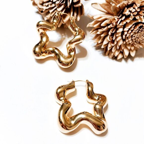 Geo hoop earrings M138 - Picture 5 of 8